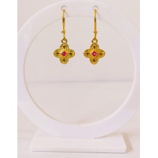 Ασημένια Σκουλαρίκια βυζαντινά κρεμαστά με ζιργκόν (SE80)